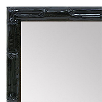 MR1551-3 Glossy Black - Tropical Bamboo - Small Custom Wall Mirror Custom Floor Mirror