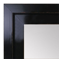 MR1568-3 Glossy Distressed Black - Large Custom Wall Mirror - Custom Bathroom Mirror