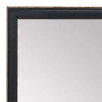 MR1569-12 Black With Top Outside Distressed Accent Very Small Custom Wall Mirror - Custom Bathroom Mirror