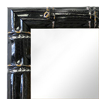 MR1611-1   Black Enamel Bamboo Custom Mirror