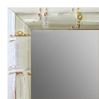 MR1611-2   White Enamel Bamboo Custom Mirror