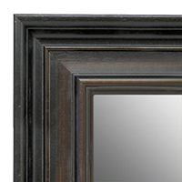 MR1639-1  Distressed Black with Walnut | Custom Wall Mirror