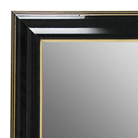 MR1666-1 | Black Lacquer with Gold Trim | Custom Wall Mirror