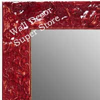 MR1692-7 | Glossy Red / Design | Custom Wall Mirror | Decorative Framed Mirrors | Wall D�cor