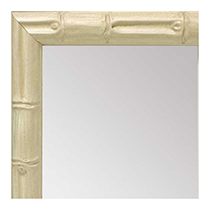 MR1947-4 Distressed White Tropical Bamboo Custom Framed Mirror