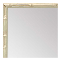 MR1948-4 Very Small Distressed White Tropical Bamboo Custom Framed Mirror MR1948-4 Very Small Distressed White Tropical Bamboo Custom Framed Mirror