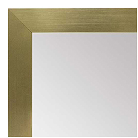 MR1962-3 Brushed Gold Flat 1 3/16" Wide Modern Custom Framed Mirror