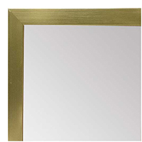 MR1962-4 Very Small Brushed Gold Flat 3/4" Wide Modern Custom Framed Mirror