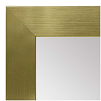 MR1962-5 Large Brushed Gold Flat 2" Wide Modern Custom Framed Mirror