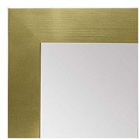 MR1962-6 Medium Brushed Gold Flat 1 5/8" Wide Modern Custom Framed Mirror