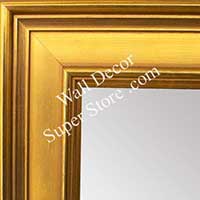 MR1965-2 Large Distressed Gold 2 1/2" Wide Custom Framed Mirror
