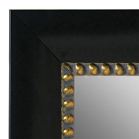 MR5203-1 Black With Gold Beads - Extra Large Custom Wall Mirror Custom Floor Mirror