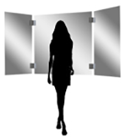 FWM200 Custom Countertop Vanity Frameless Three Panel Mirror