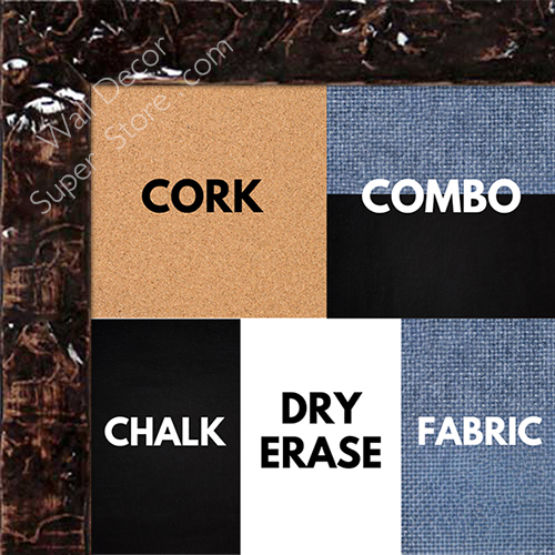 BB1691-5 | Glossy Chocolate / Design | Custom Cork Bulletin Board | Custom White Dry Erase Board | Custom Chalk Board