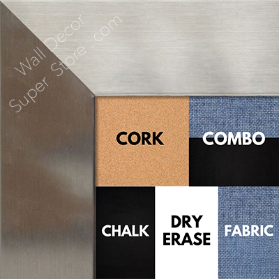 BB1708-3 | Stainless Steel Look - Mica Finish - Moulding | Custom Cork Bulletin Board | Custom White Dry Erase Board | Custom Chalk Board