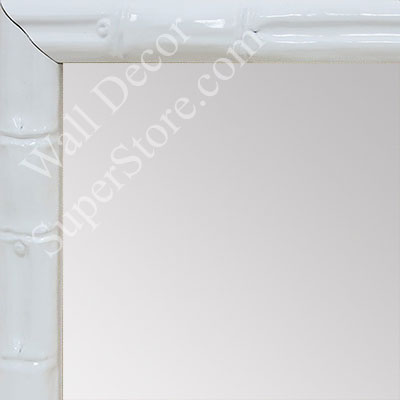 MR1551-1 Glossy White - Tropical Bamboo - Small Custom Wall Mirror Custom Floor Mirror