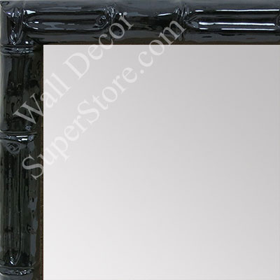 MR1551-3 Glossy Black - Tropical Bamboo - Small Custom Wall Mirror Custom Floor Mirror